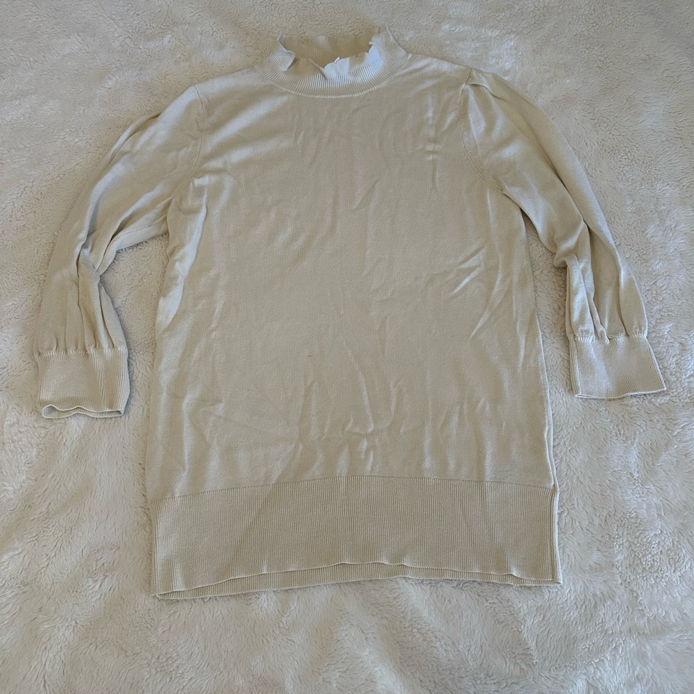 Lark & Ro Cream Knit Sweater | Size S